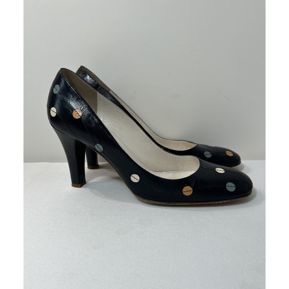 Vintage Marc Jacobs Polka Dot Heel Black Multicolor 90s Y2K Italy Size 8.5 Retro
